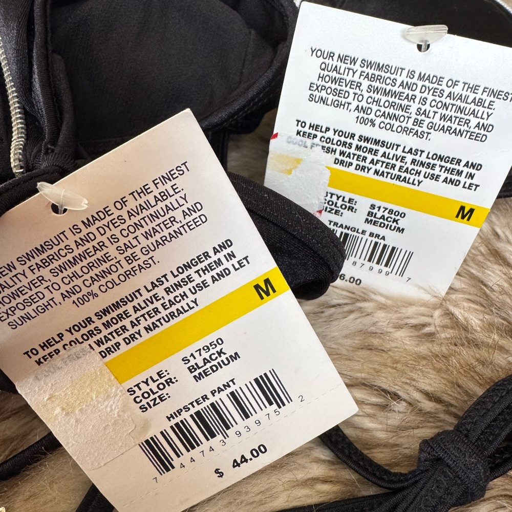 Black Bikini zipper accents M - Picture 3 of 15